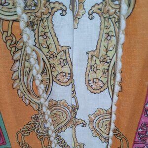 Magaschoni | Kimono Paisley Scarf Print 100% Linen NWT Size Medium